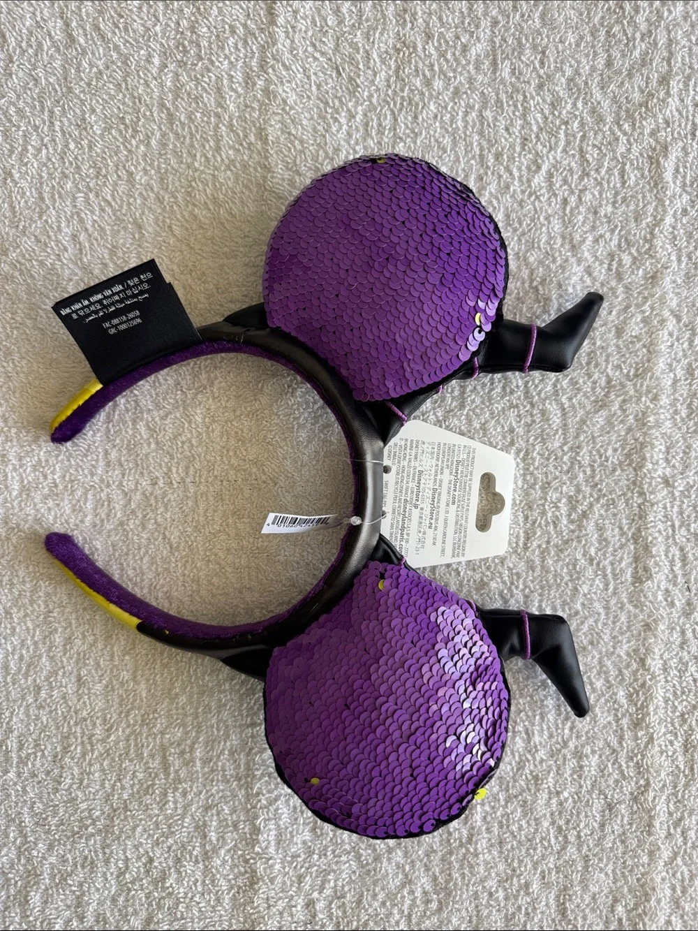 Disney Black and Purple Maleficent Reversible Sequin Horns Ears Headband